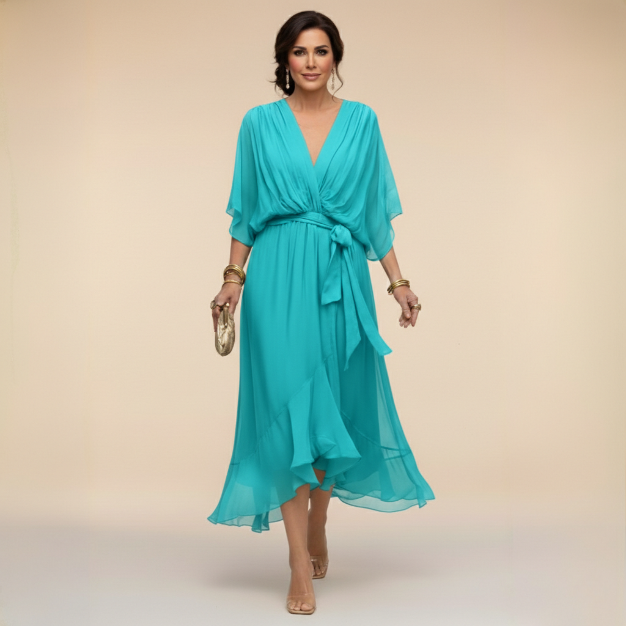 Sarah™ | Sandra Chiffon V-Neck Dress