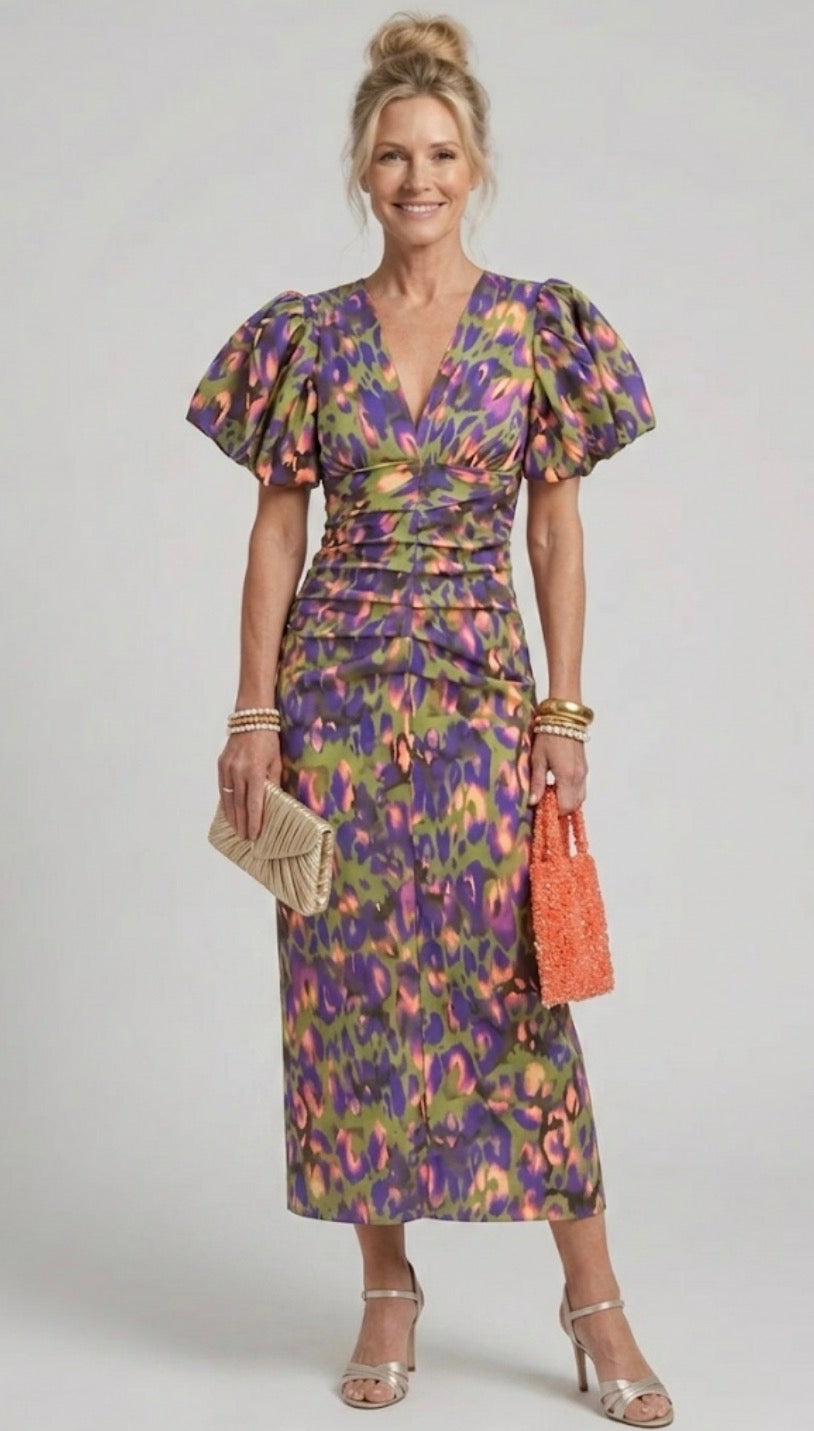 Ellis & Johnson™ | Vivid Pleated Midi Dress