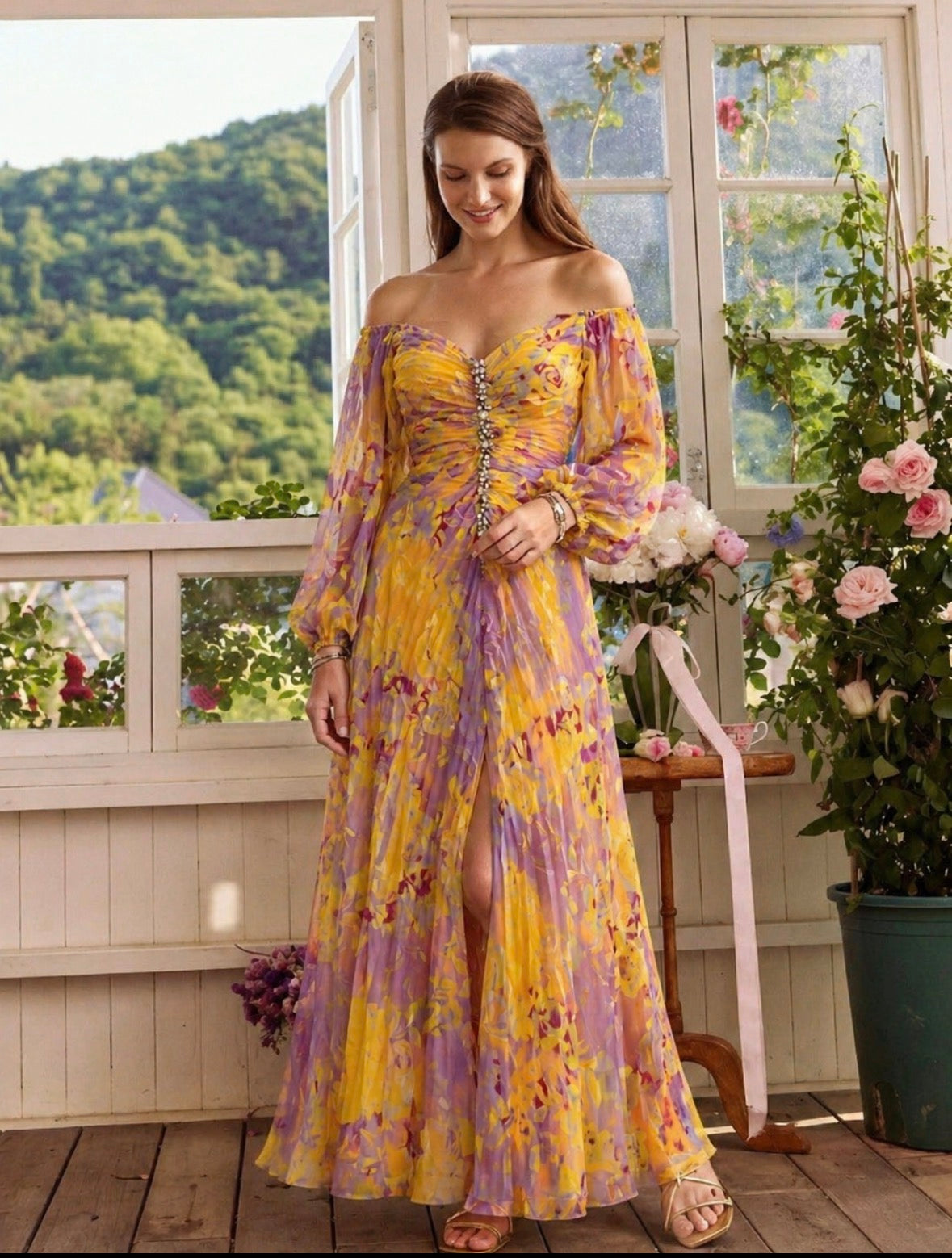 Ellis & Johnson™ | Elegant Dress with V-Neck