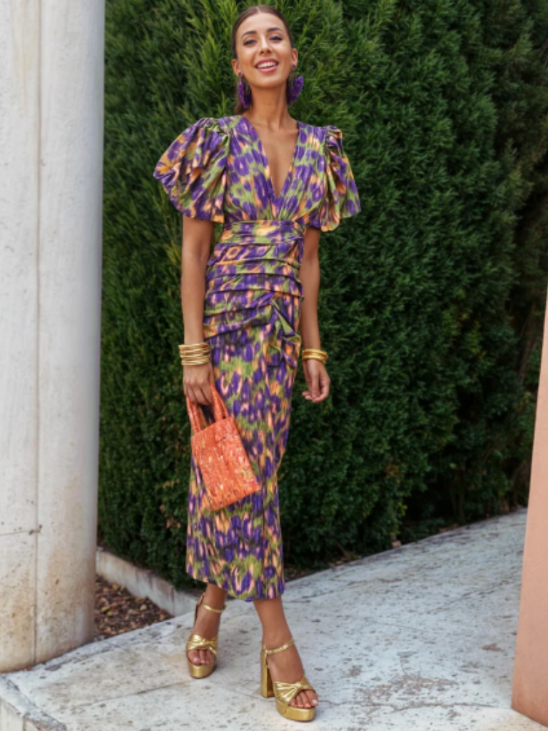 Ellis & Johnson™ | Vivid Pleated Midi Dress