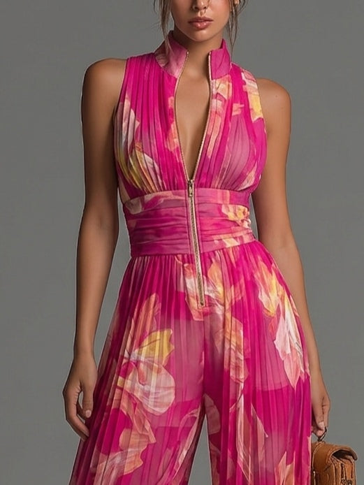 Nicole | Pleated Floral Jumpsuit