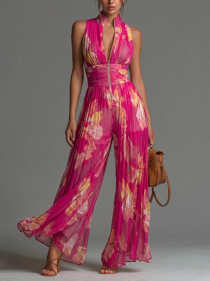 Nicole | Pleated Floral Jumpsuit