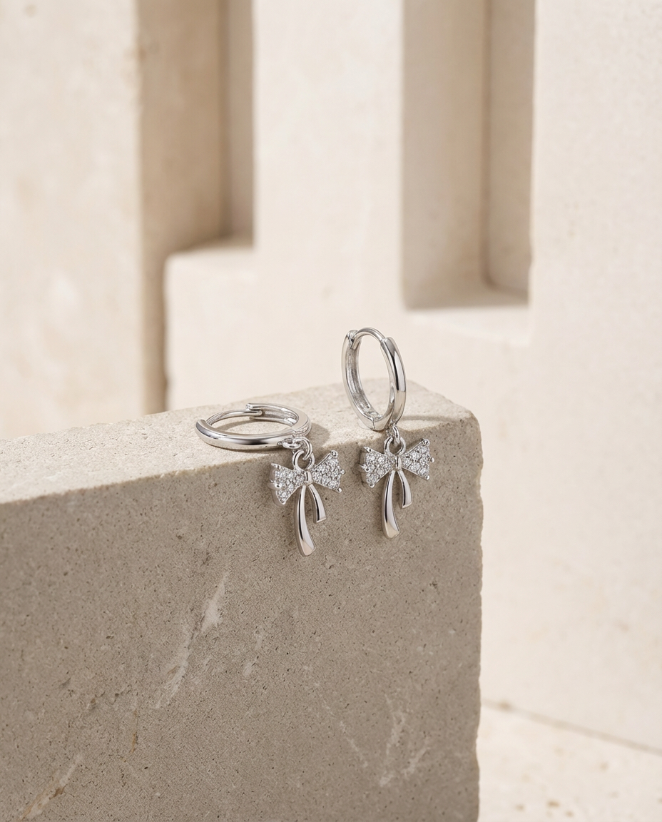 Mia Bow Charm Earrings