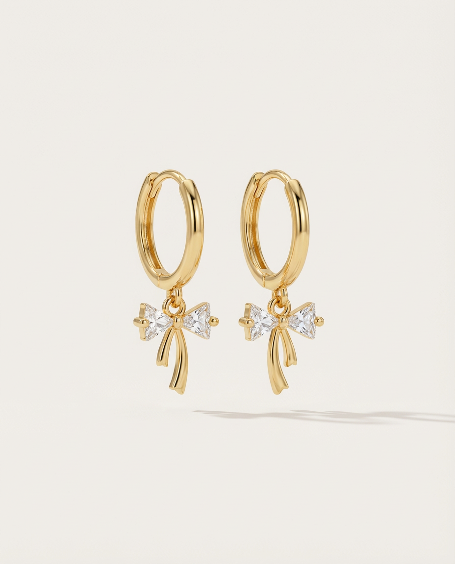 Mia Bow Charm Earrings