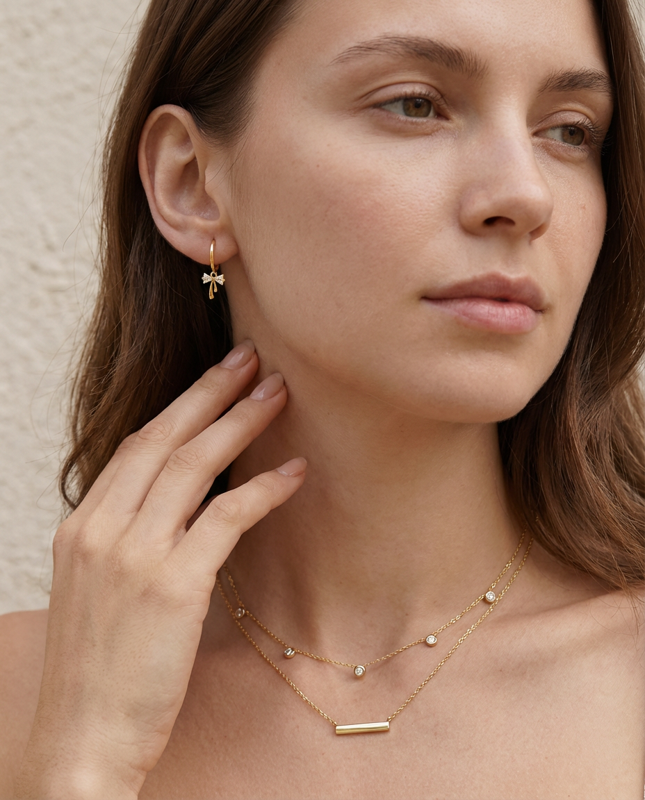 Mia Bow Charm Earrings