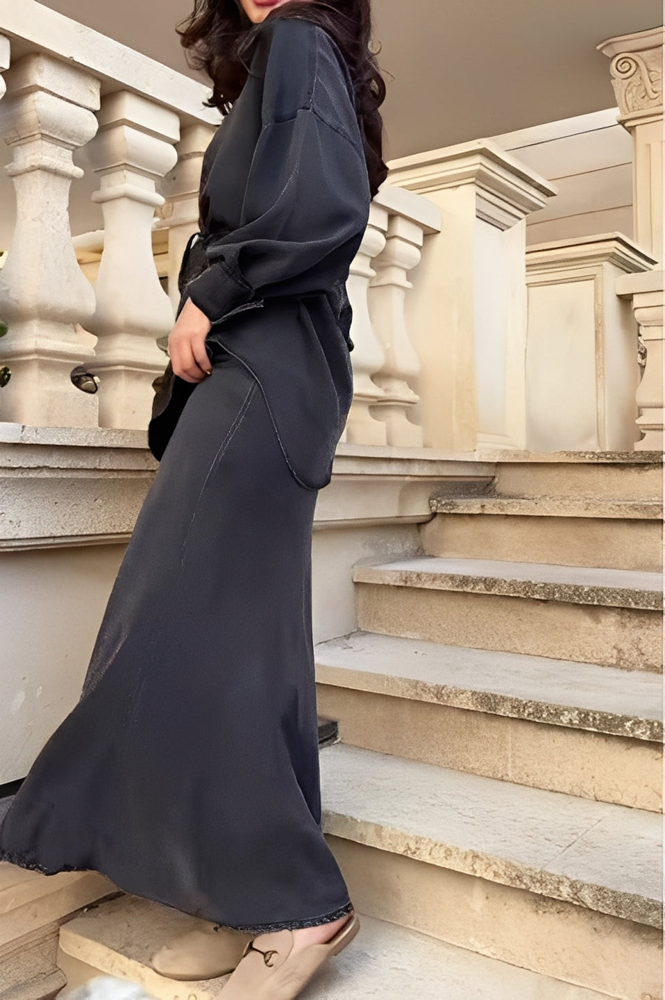 Radomira – Elegant Tie-Blouse & Flow Skirt Set