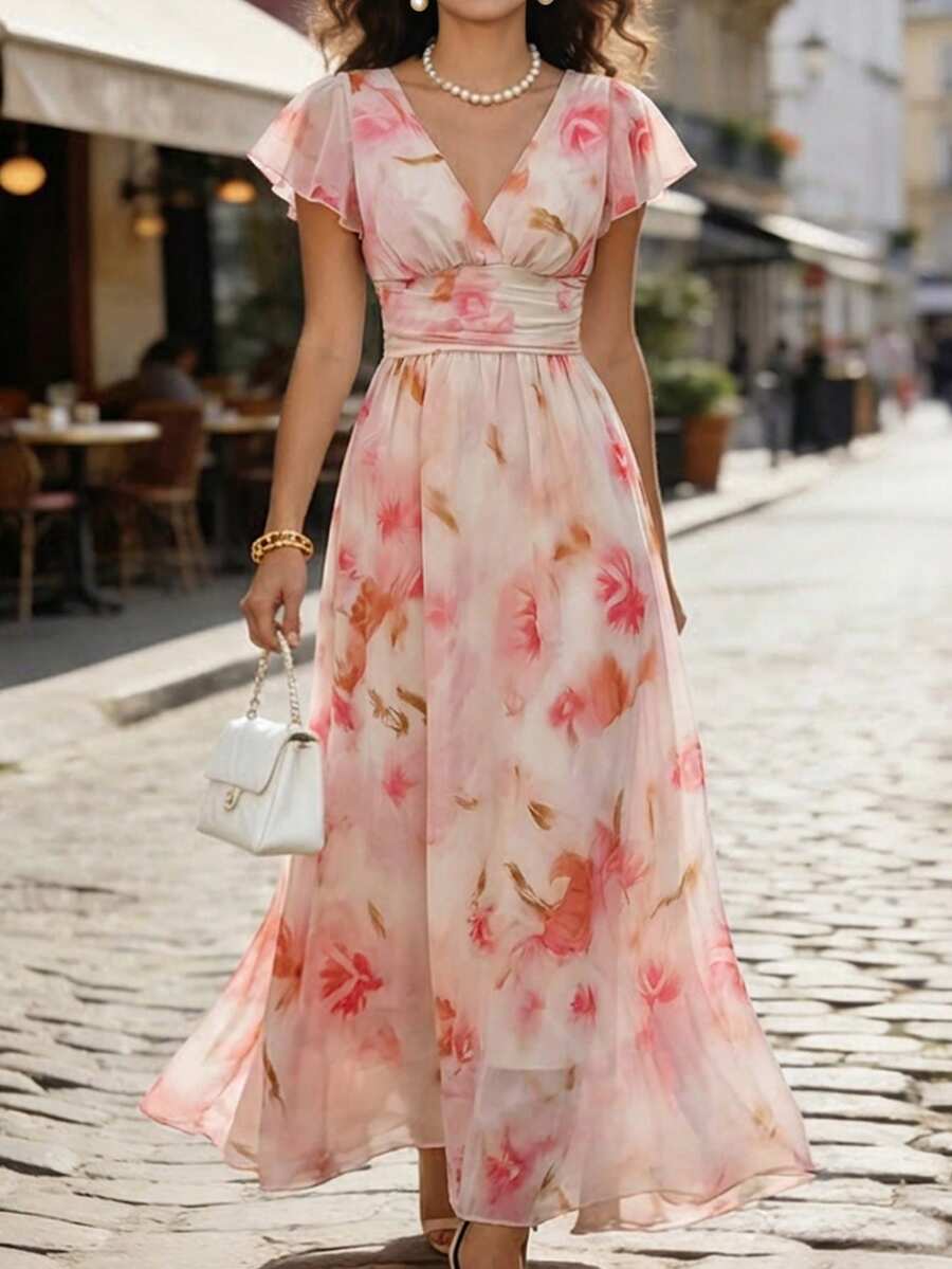 Emery Floral V-Neck Dress