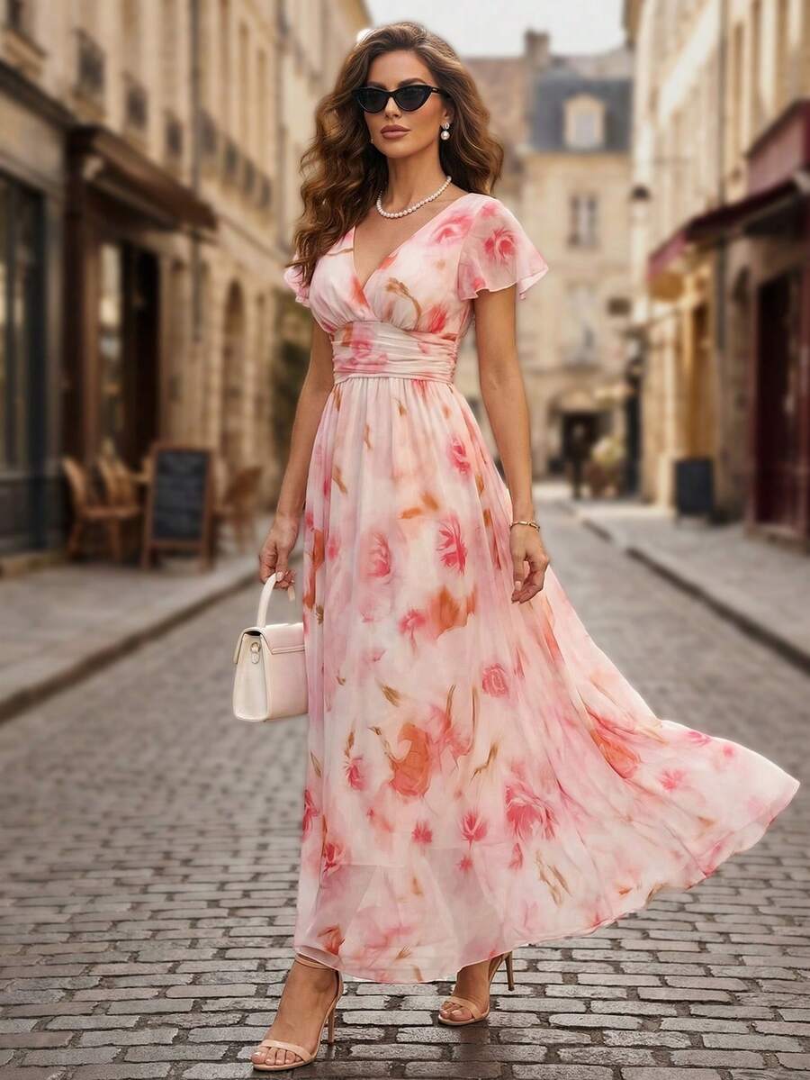 Emery Floral V-Neck Dress