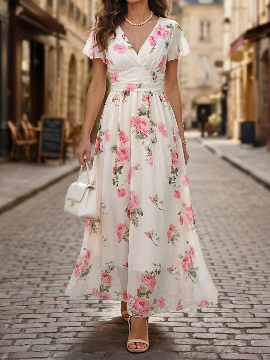 Emery Floral V-Neck Dress