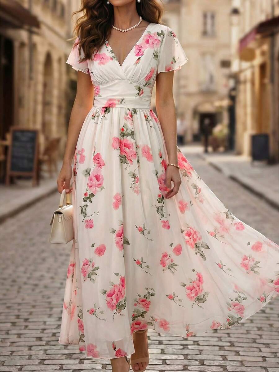 Emery Floral V-Neck Dress