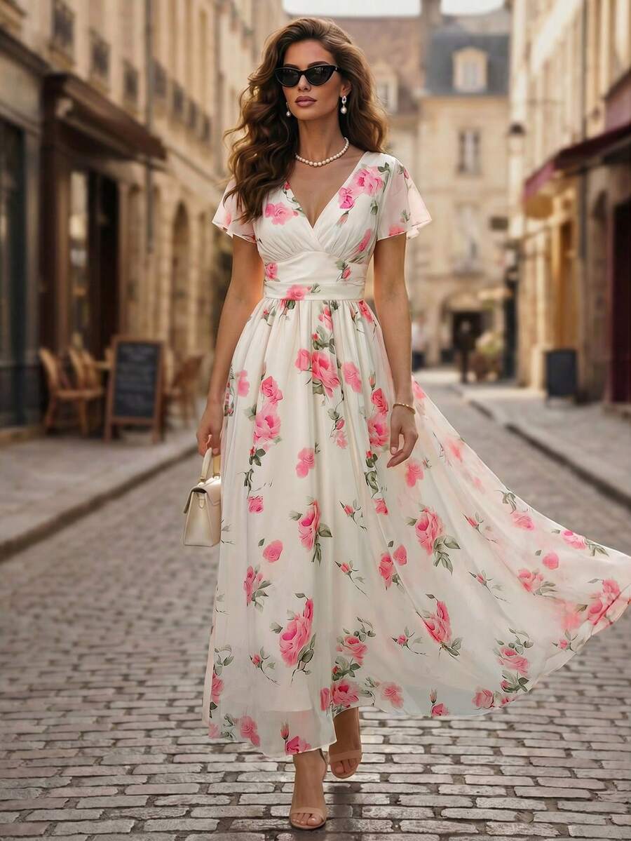 Emery Floral V-Neck Dress