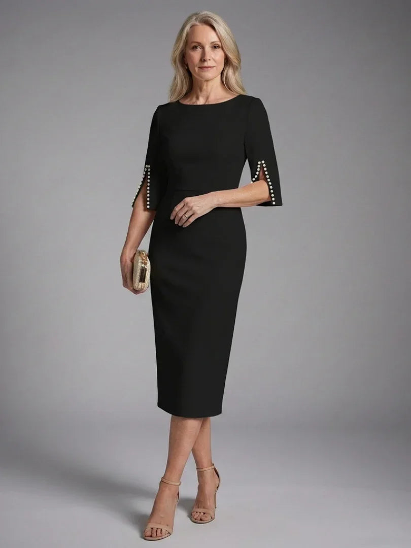 Amaris | Split Sleeve Fitted Midi Dress
