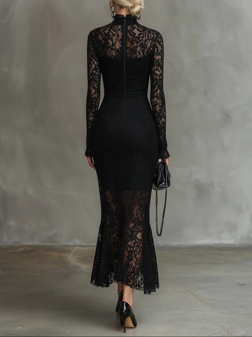 Julia™ | Black Lace Maxi Dress
