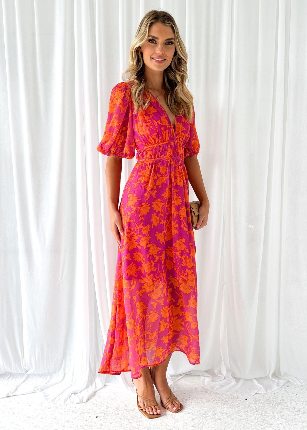 Luna™ | Modern Floral Midi Dress