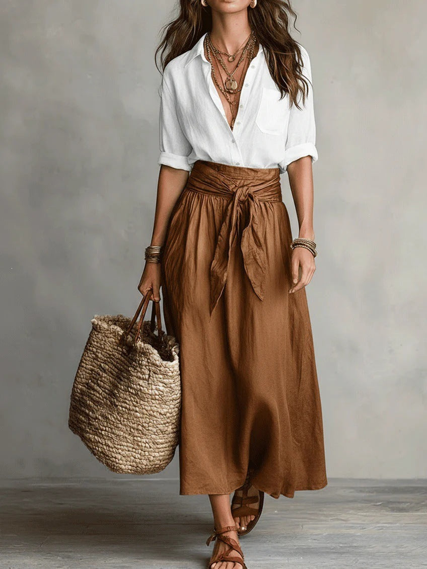 SAGE | Two-Piece Set: Top and Midi Skirt