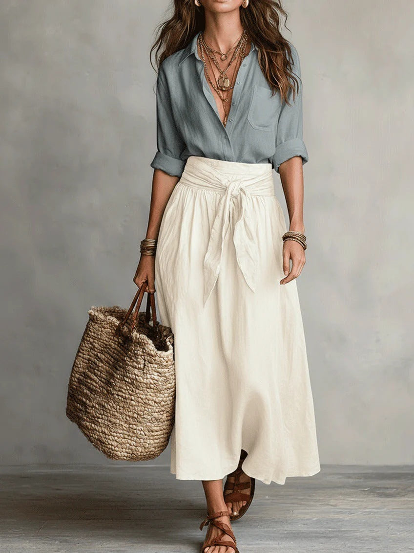 SAGE | Two-Piece Set: Top and Midi Skirt