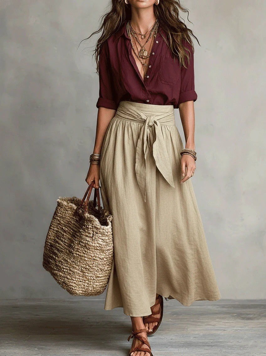 SAGE | Two-Piece Set: Top and Midi Skirt