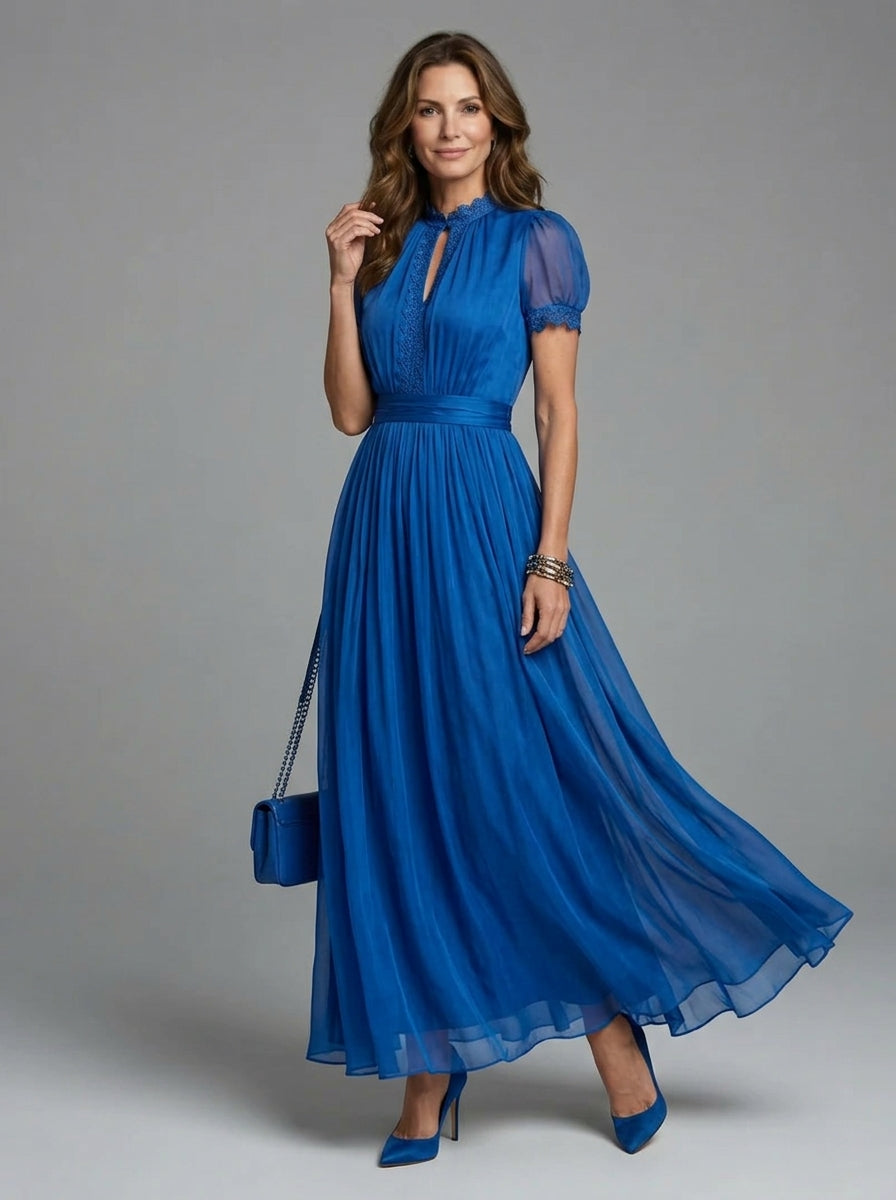 Elia | Gathered Waist Keyhole Maxi Dress