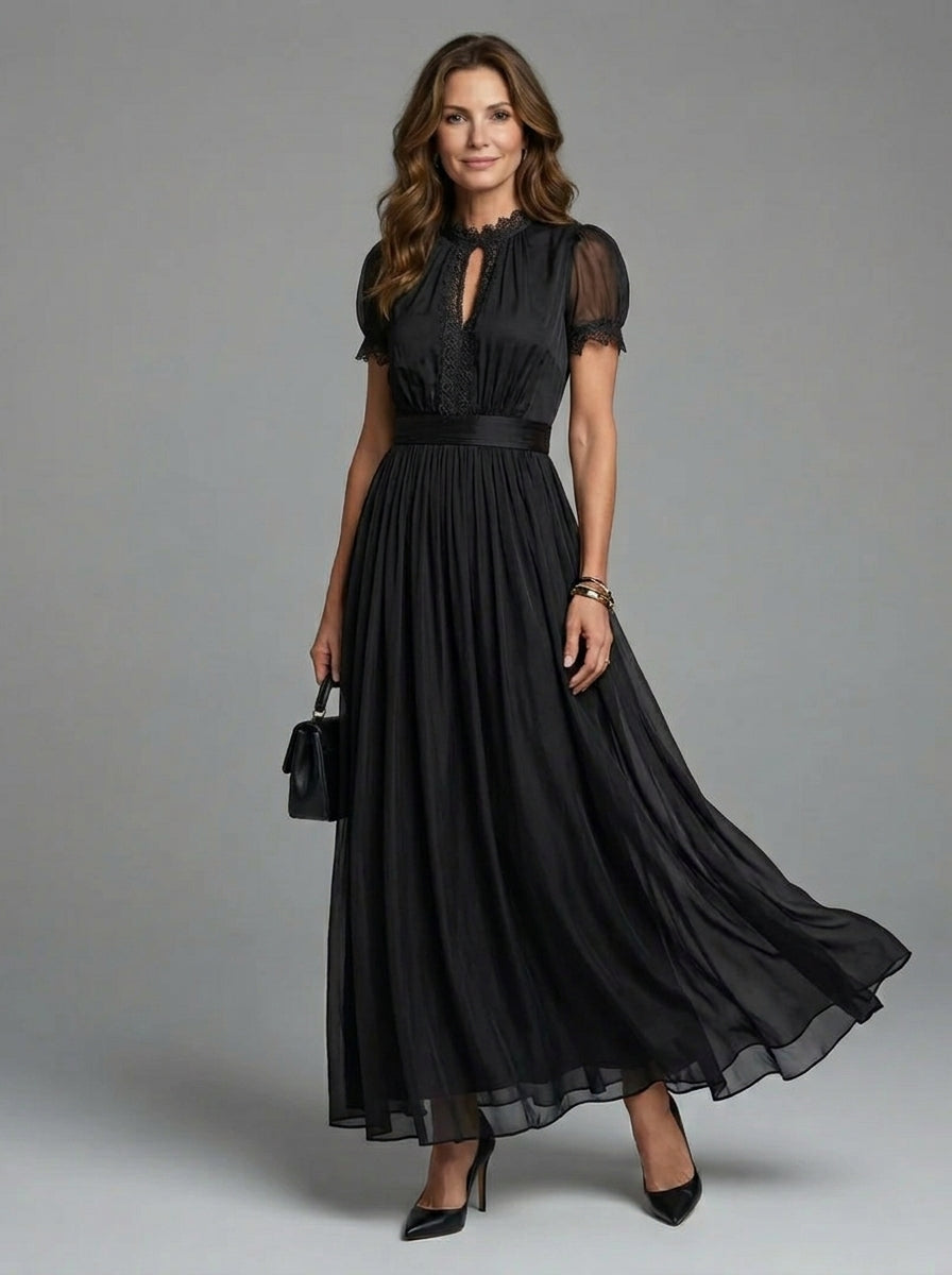 Elia | Gathered Waist Keyhole Maxi Dress