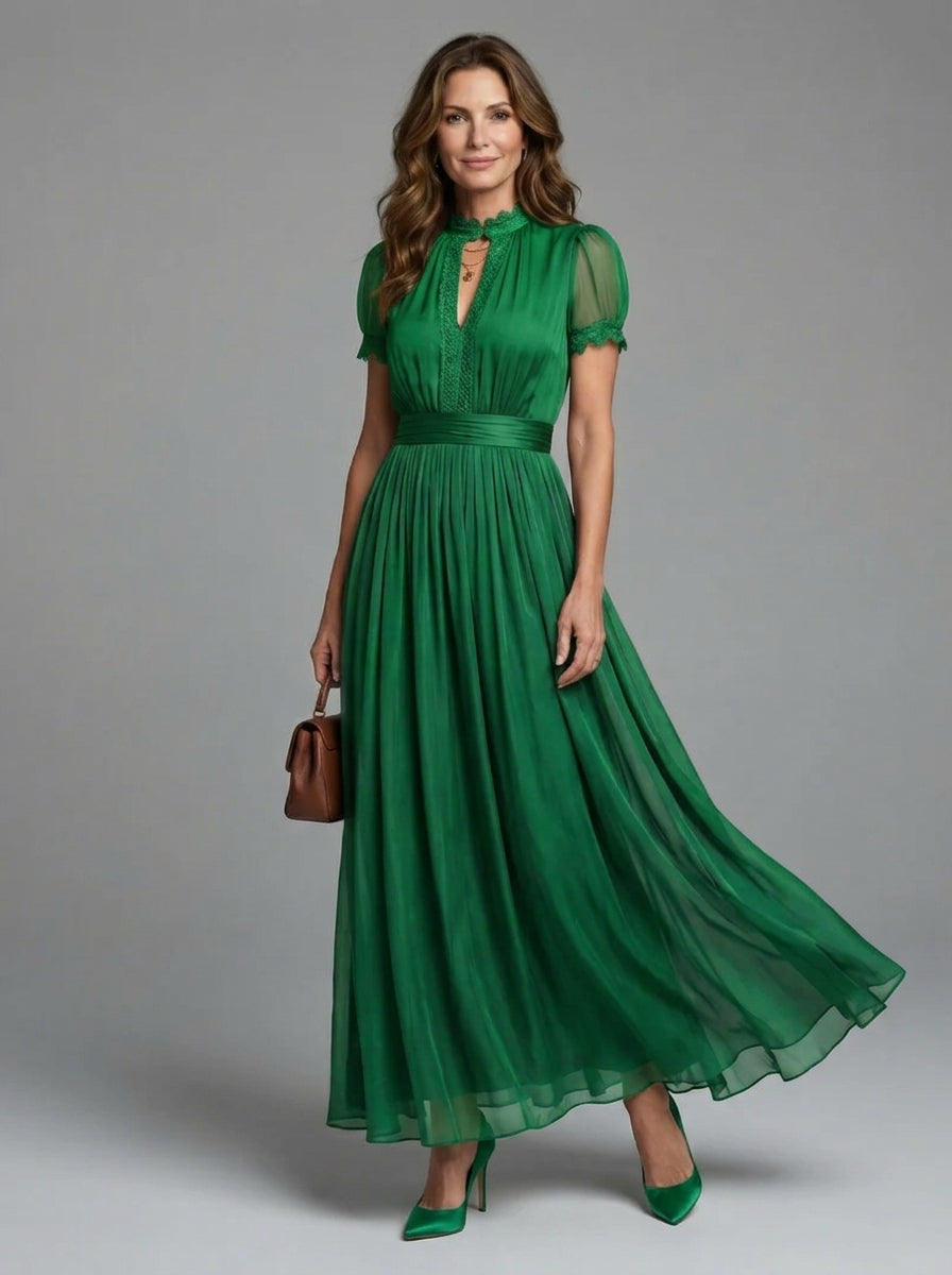 Elia | Gathered Waist Keyhole Maxi Dress