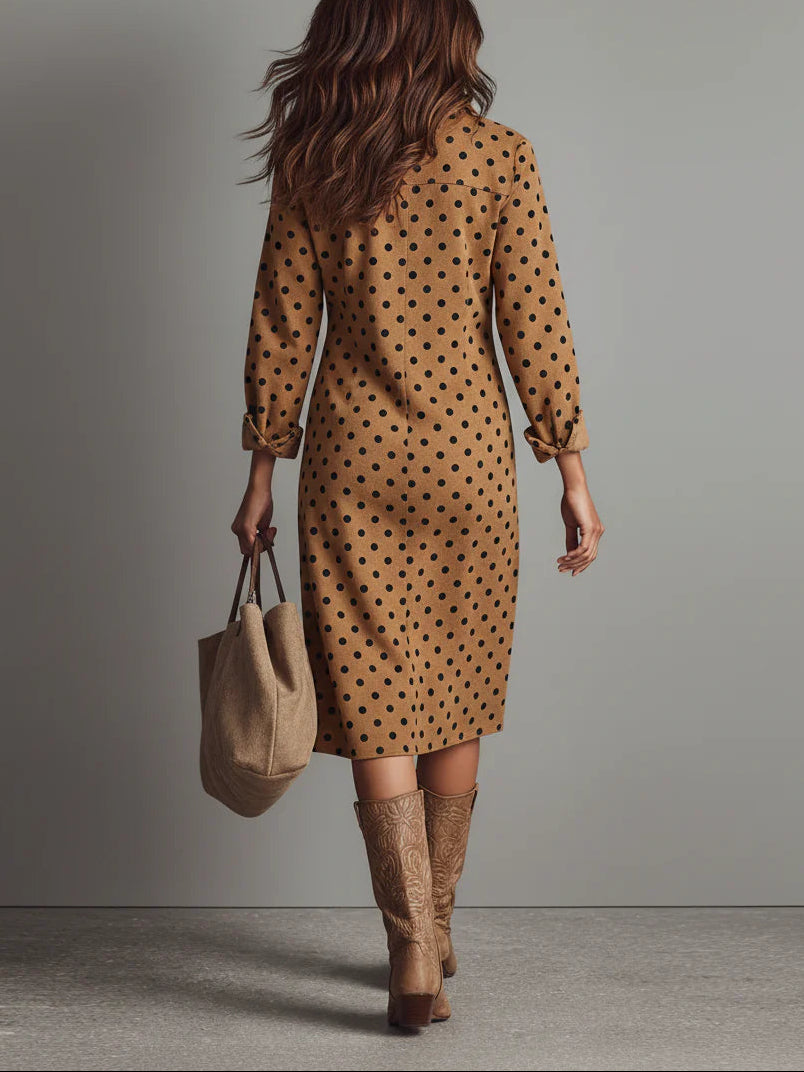 Ebonie | Suede Shirt Midi Dress