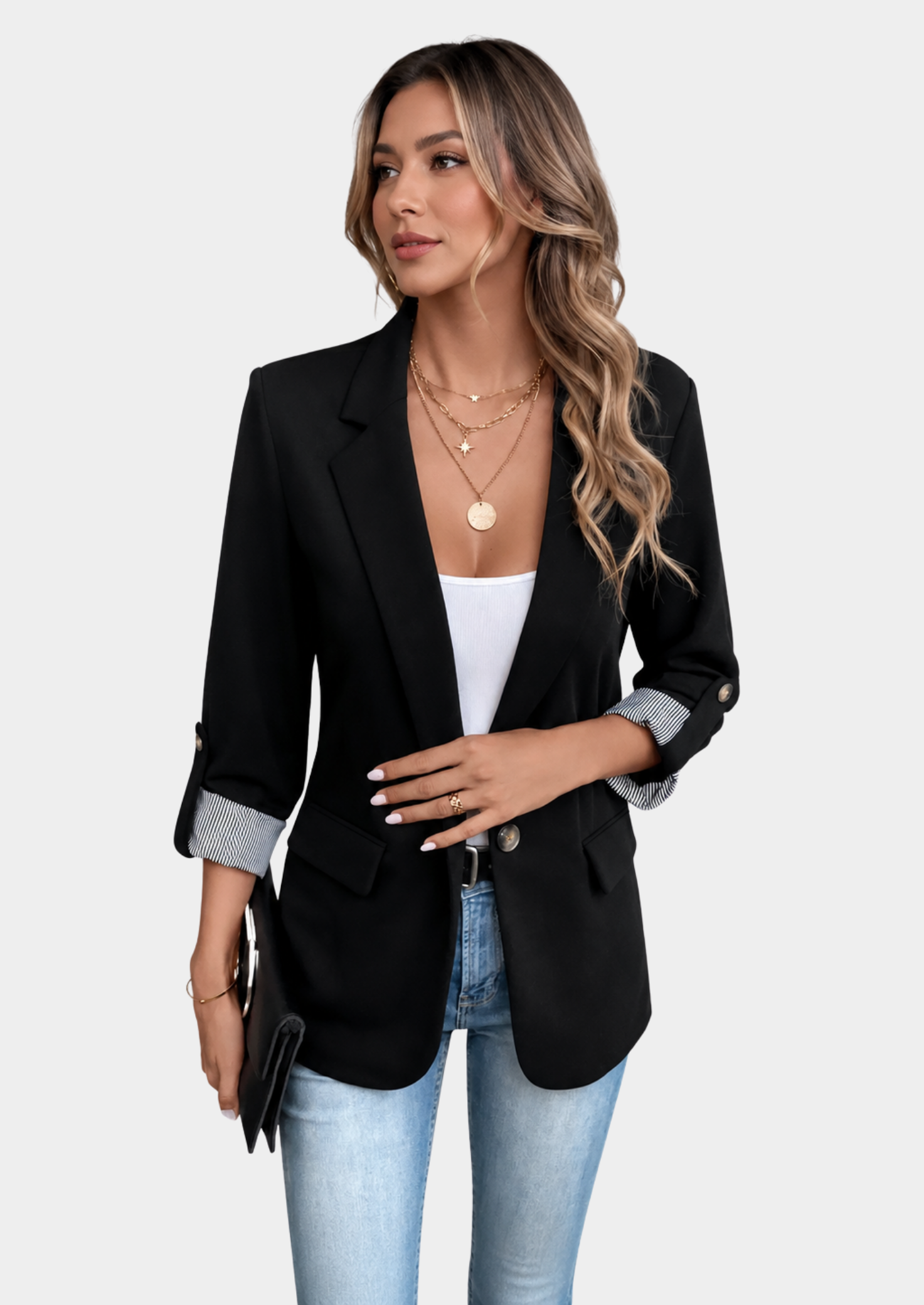 Women’s Slim Fit Blazer with Rolled Sleeves