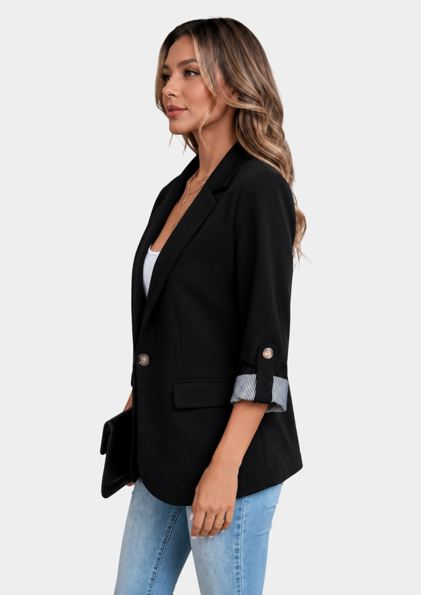 Women’s Slim Fit Blazer with Rolled Sleeves