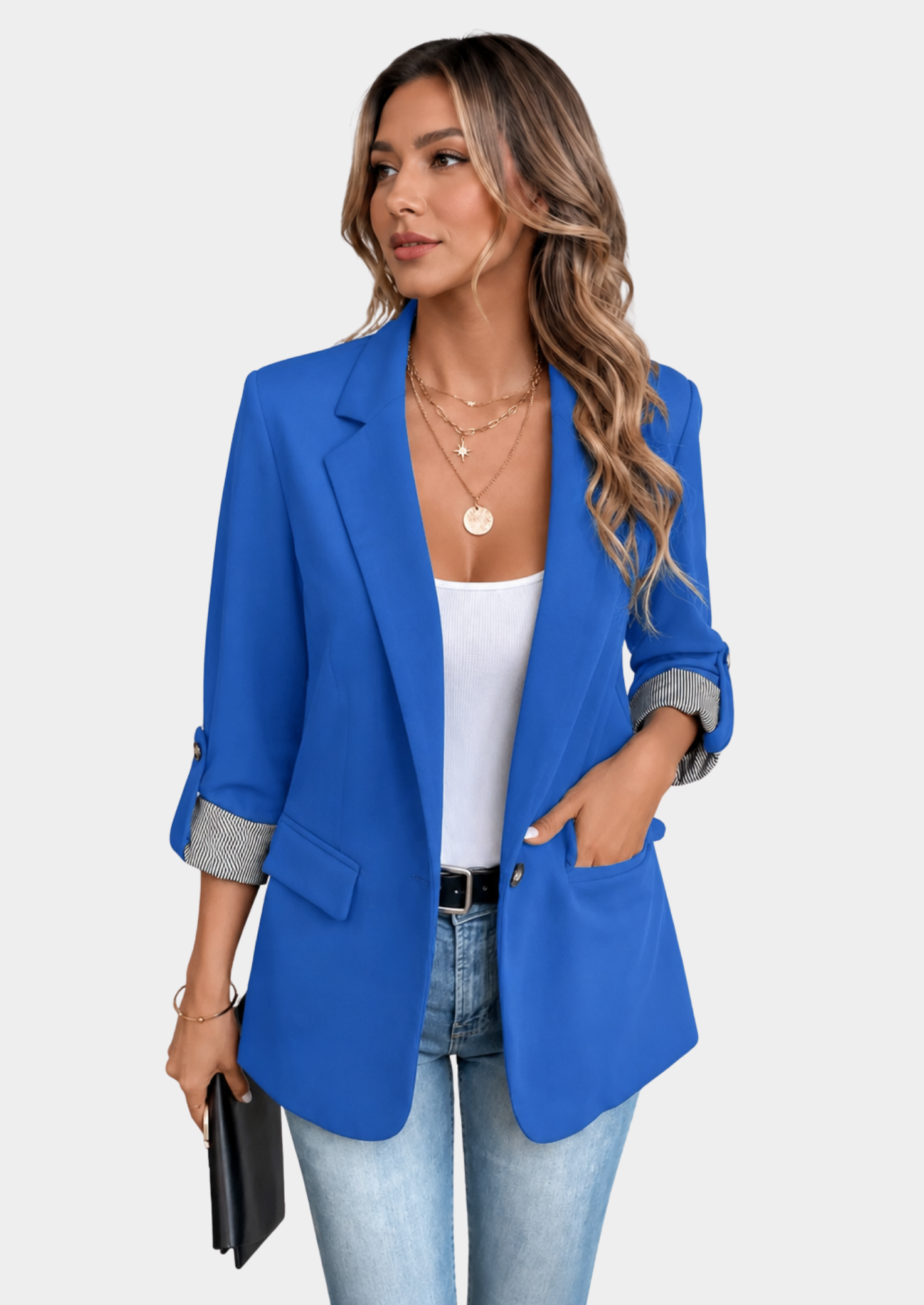 Women’s Slim Fit Blazer with Rolled Sleeves