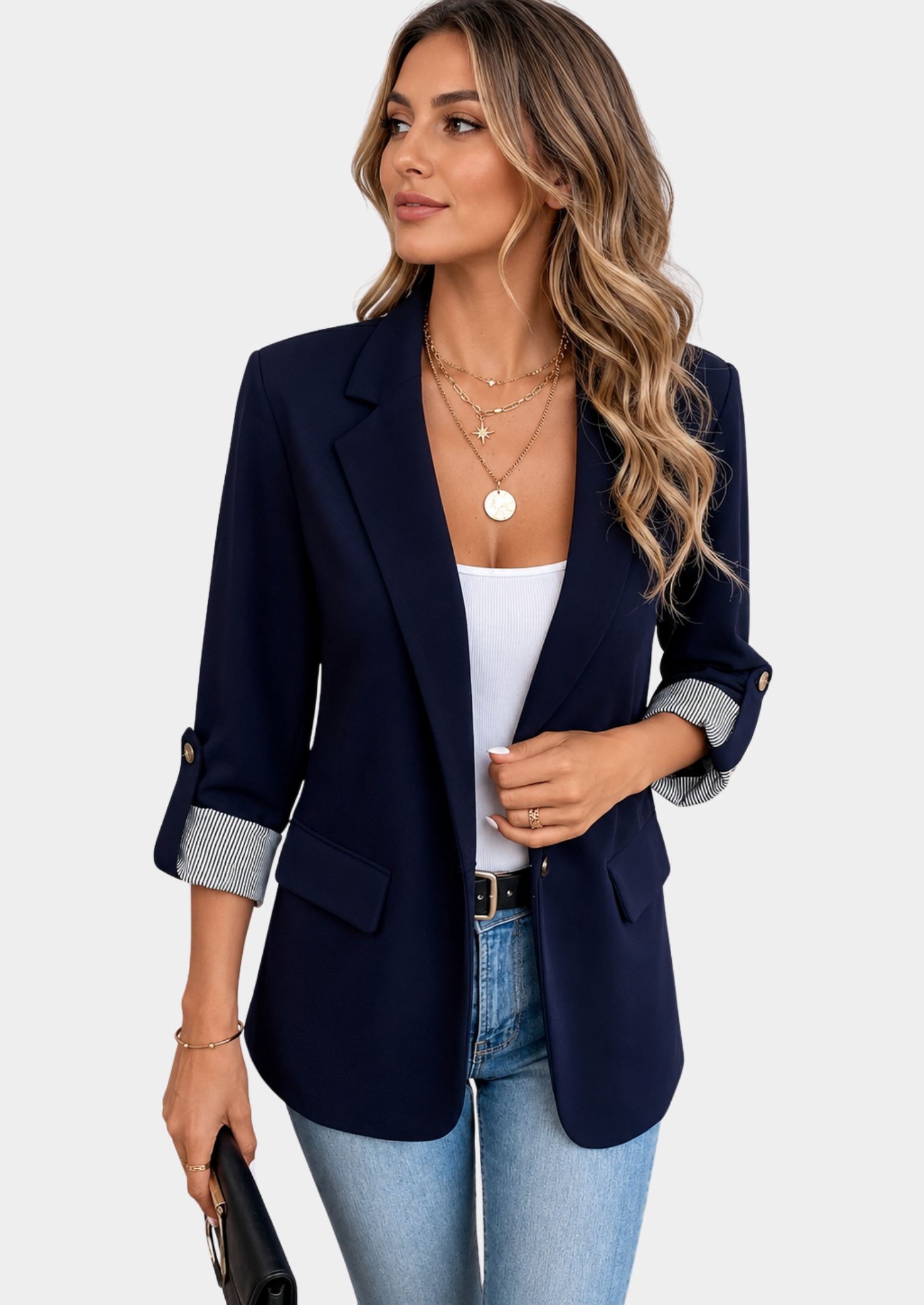 Women’s Slim Fit Blazer with Rolled Sleeves