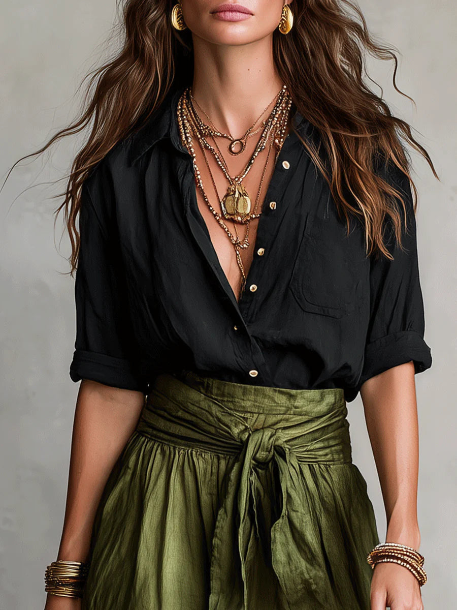 SAGE | Two-Piece Set: Top and Midi Skirt
