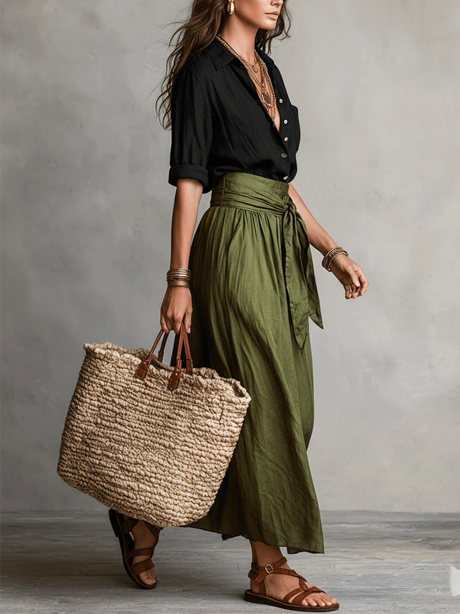 SAGE | Two-Piece Set: Top and Midi Skirt