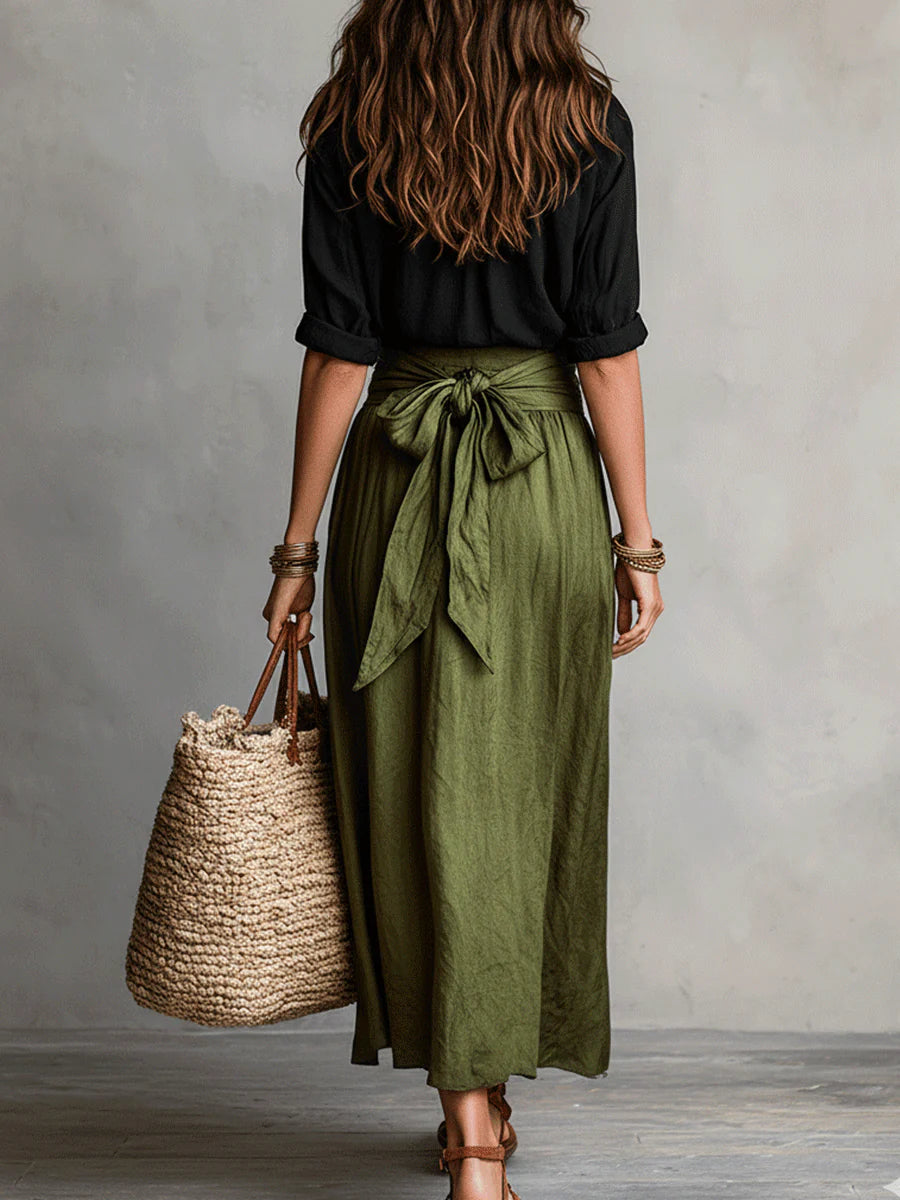 SAGE | Two-Piece Set: Top and Midi Skirt