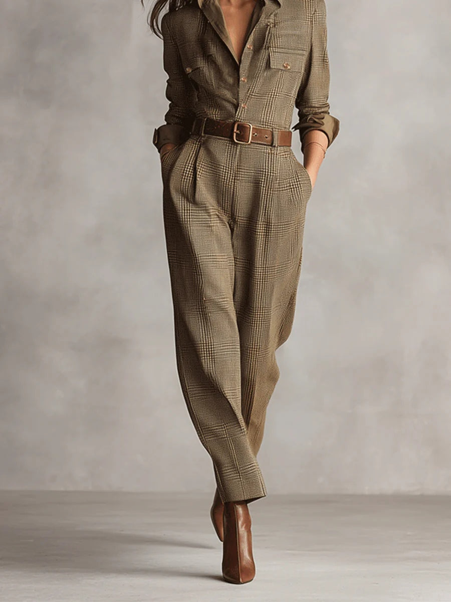 Evie | Brown Utility Jumpsuit