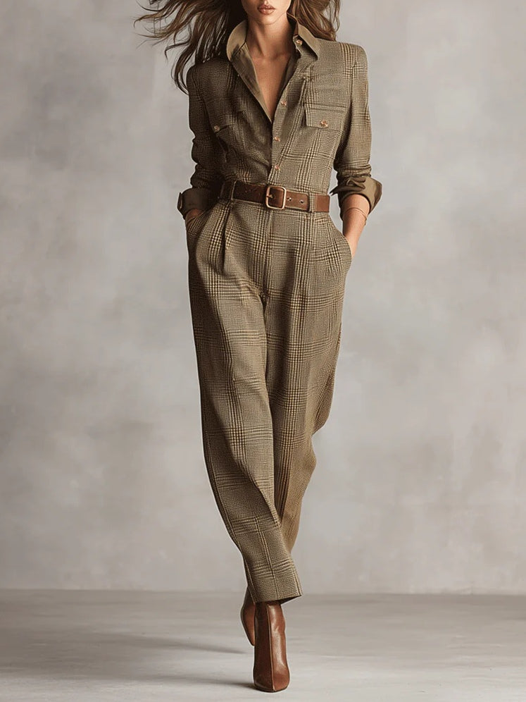 Evie | Brown Utility Jumpsuit