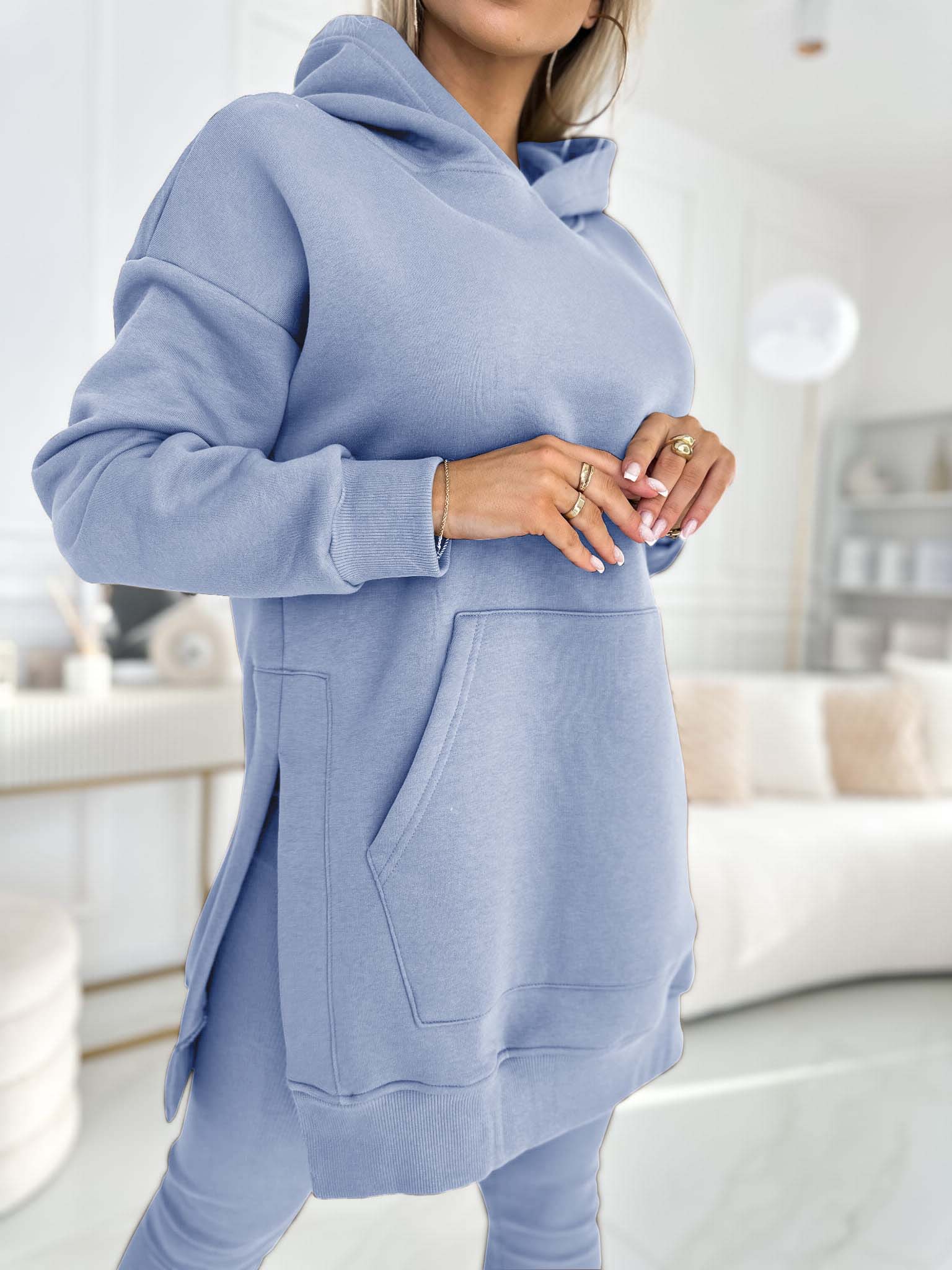 Sienna Solid Color Hoodie and Lined Leggings Set