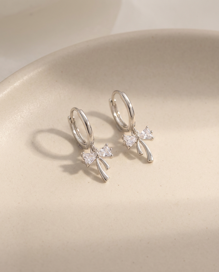 Mia Bow Charm Earrings