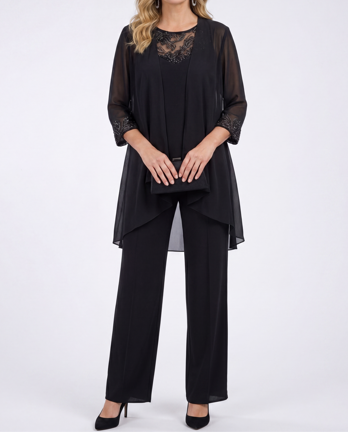 Lillie | Three-Piece Set — Jacket, Top & Wide-Leg Pants