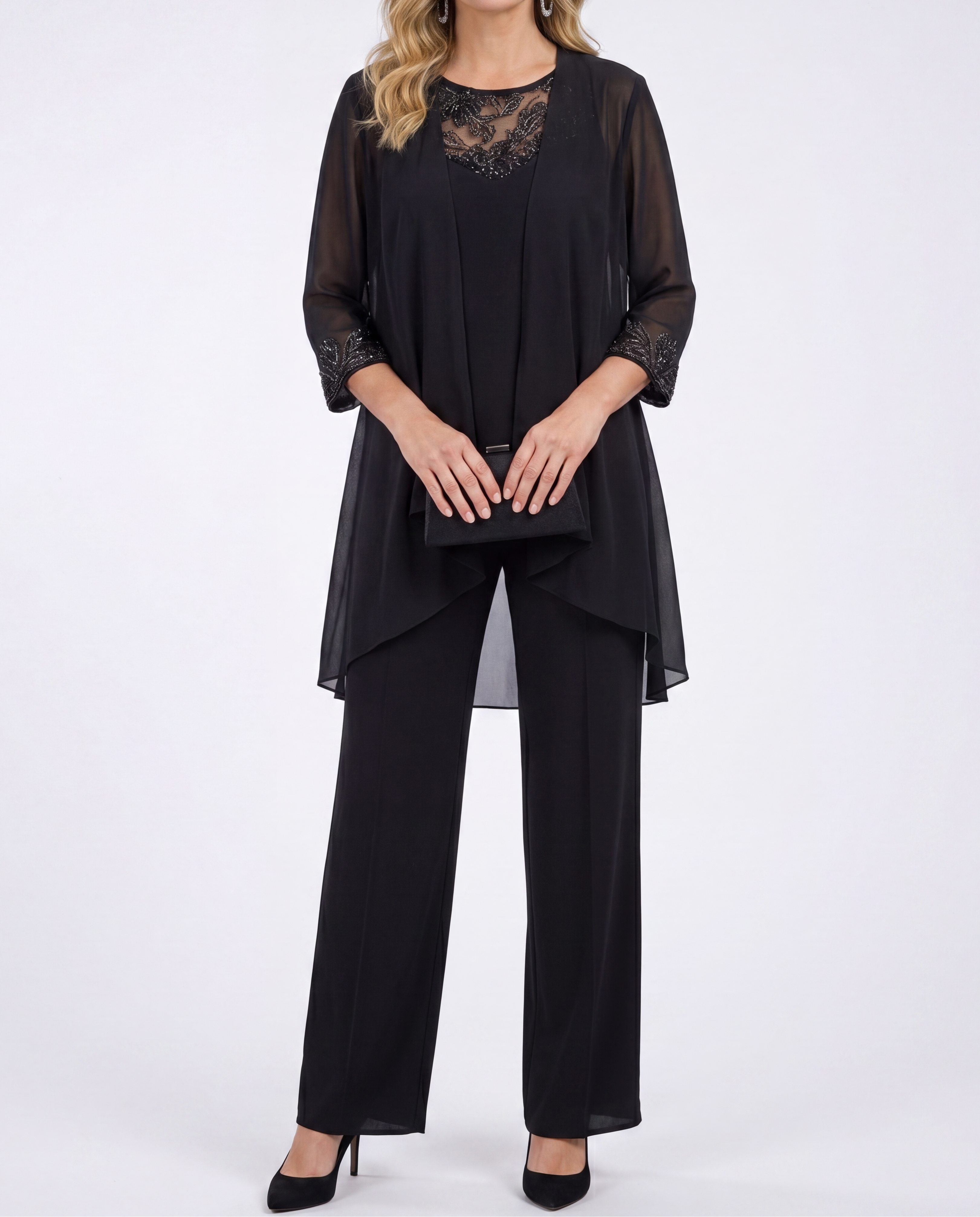 Lillie | Linen Three-Piece Set — Jacket, Top & Wide-Leg Pants