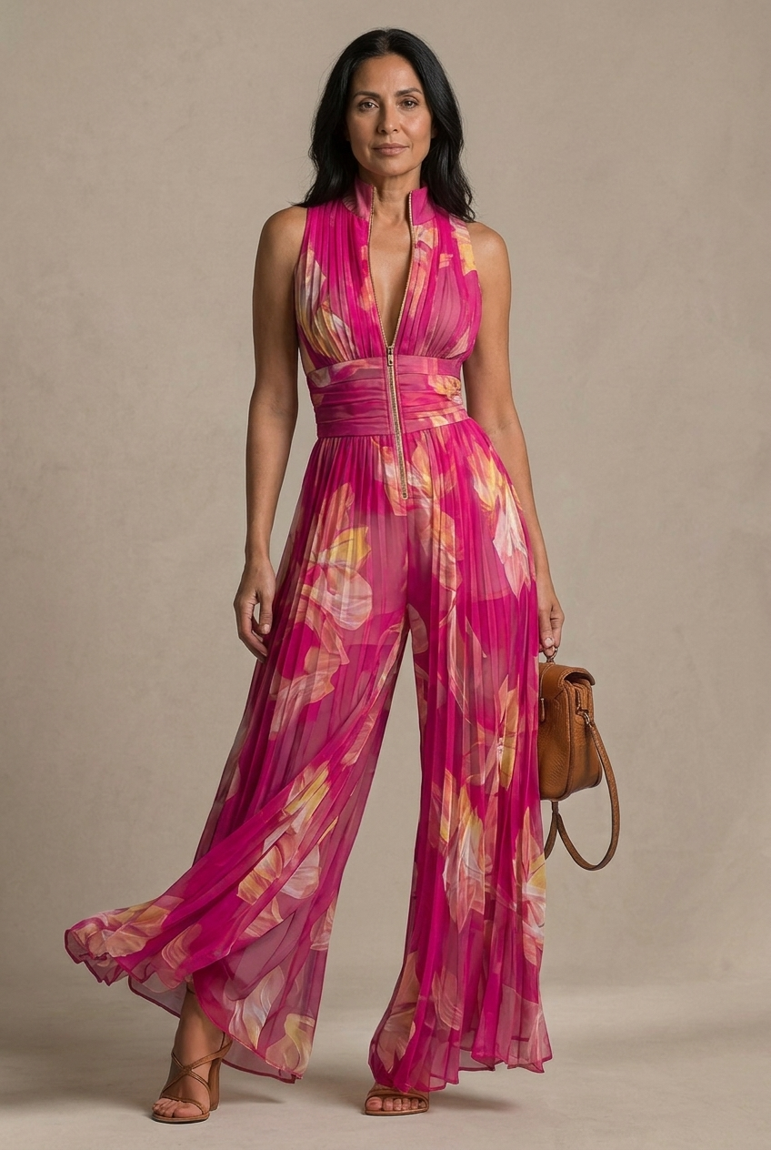 Nicole | Pleated Floral Jumpsuit