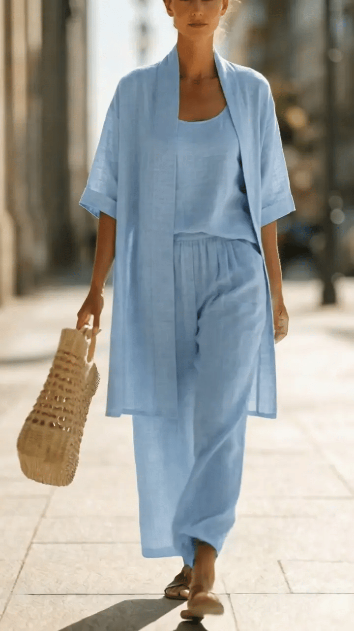 Isa | Effortless Linen-Cotton Three-Piece Set
